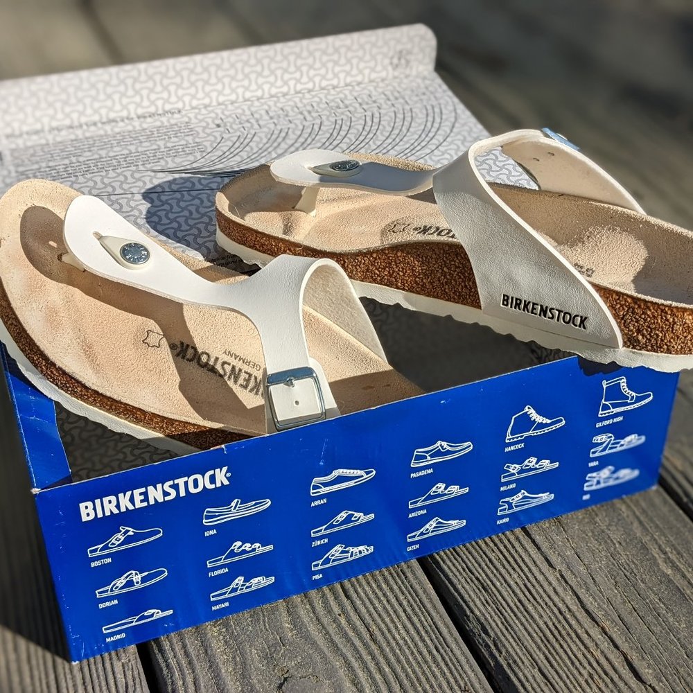 Birkenstock Gizeh White Sandals Women's 39